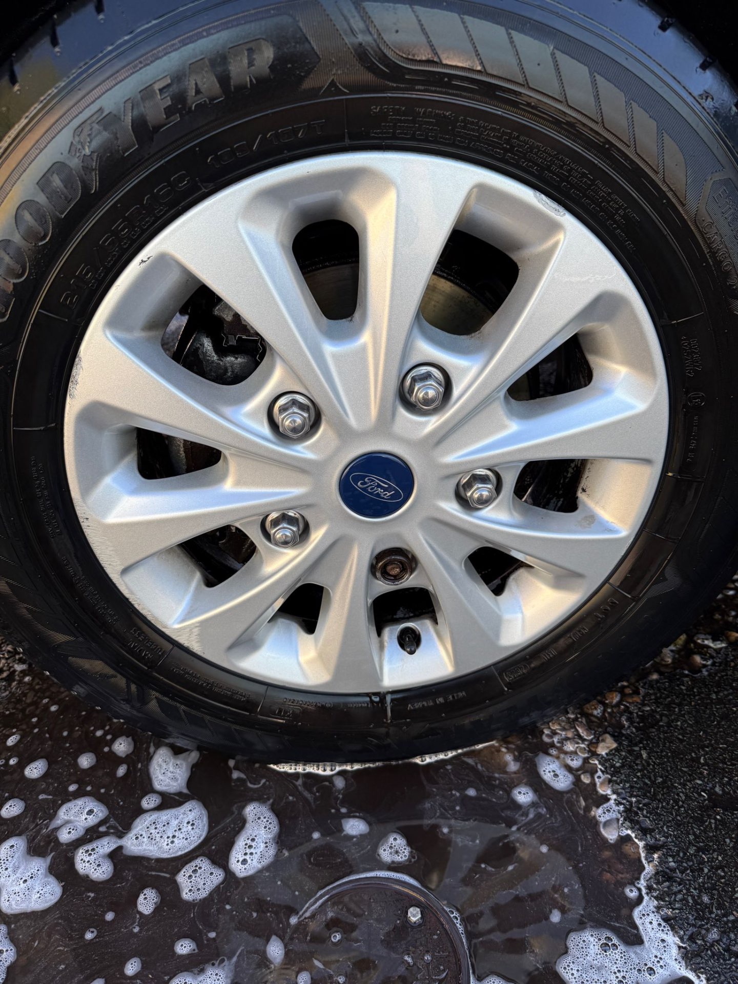 Detailed alloy wheel and tyre